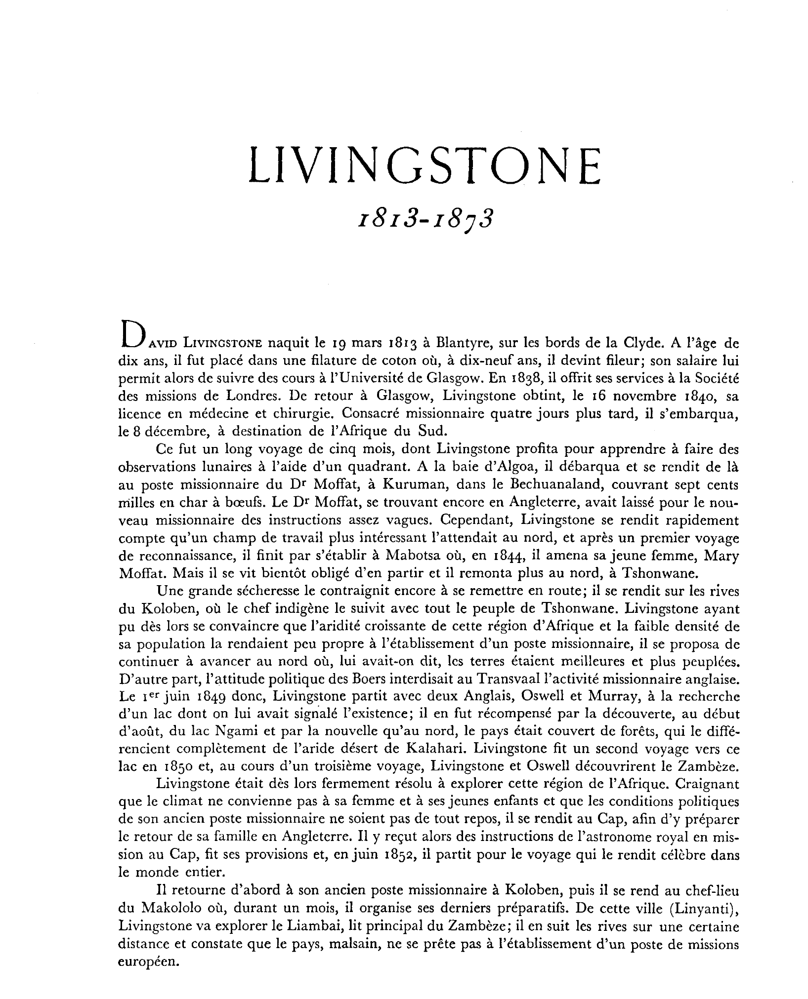 Prévisualisation du document Livingstone, David