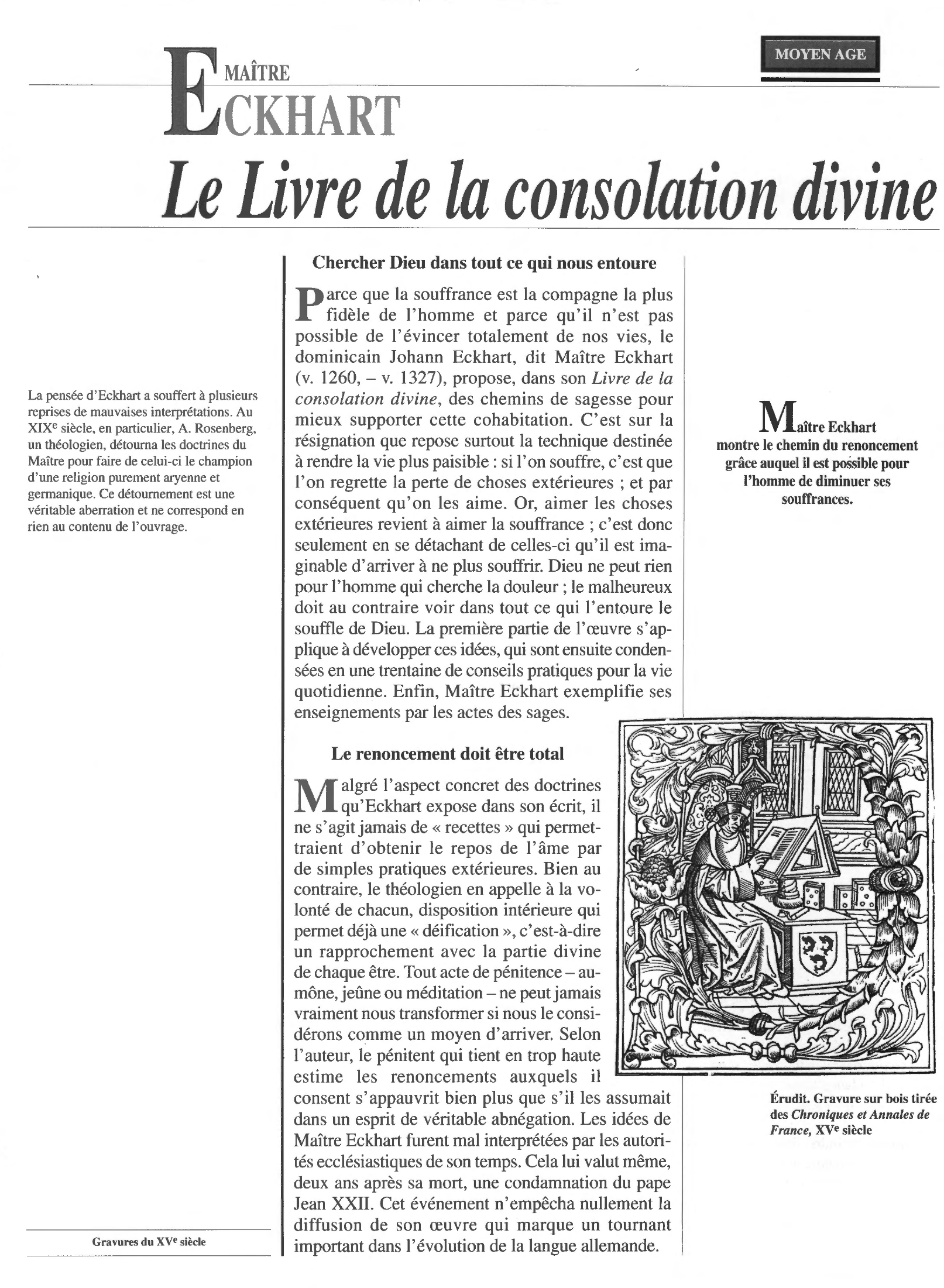Prévisualisation du document LIVRE DE LA CONSOLATION DIVINE (LE), Jean Eckhart - résumé de l'oeuvre