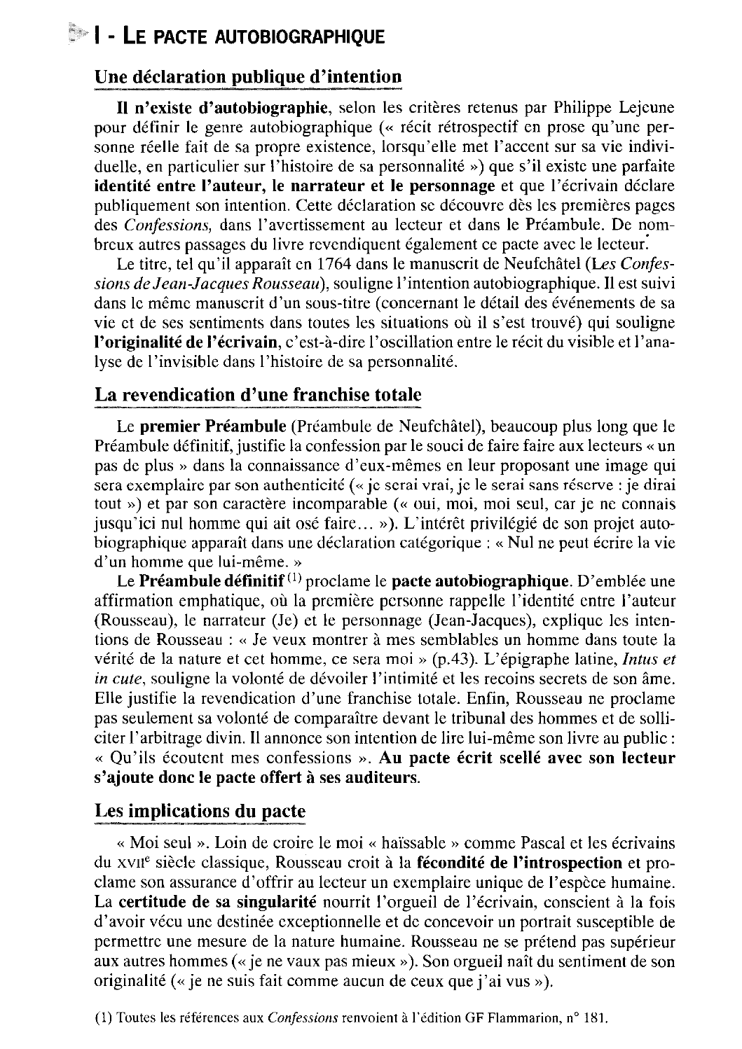 Prévisualisation du document Livre I des Confessions de Rousseau
