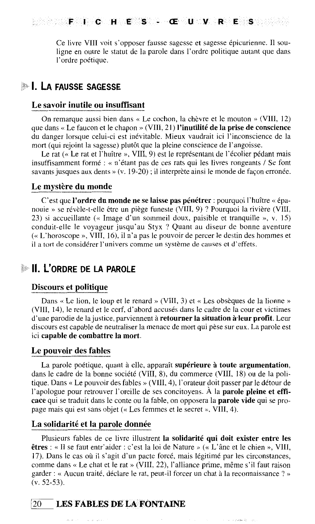 Prévisualisation du document Livre VIII (choix de fables) DE LA FONTAINE (résumé et analyse)