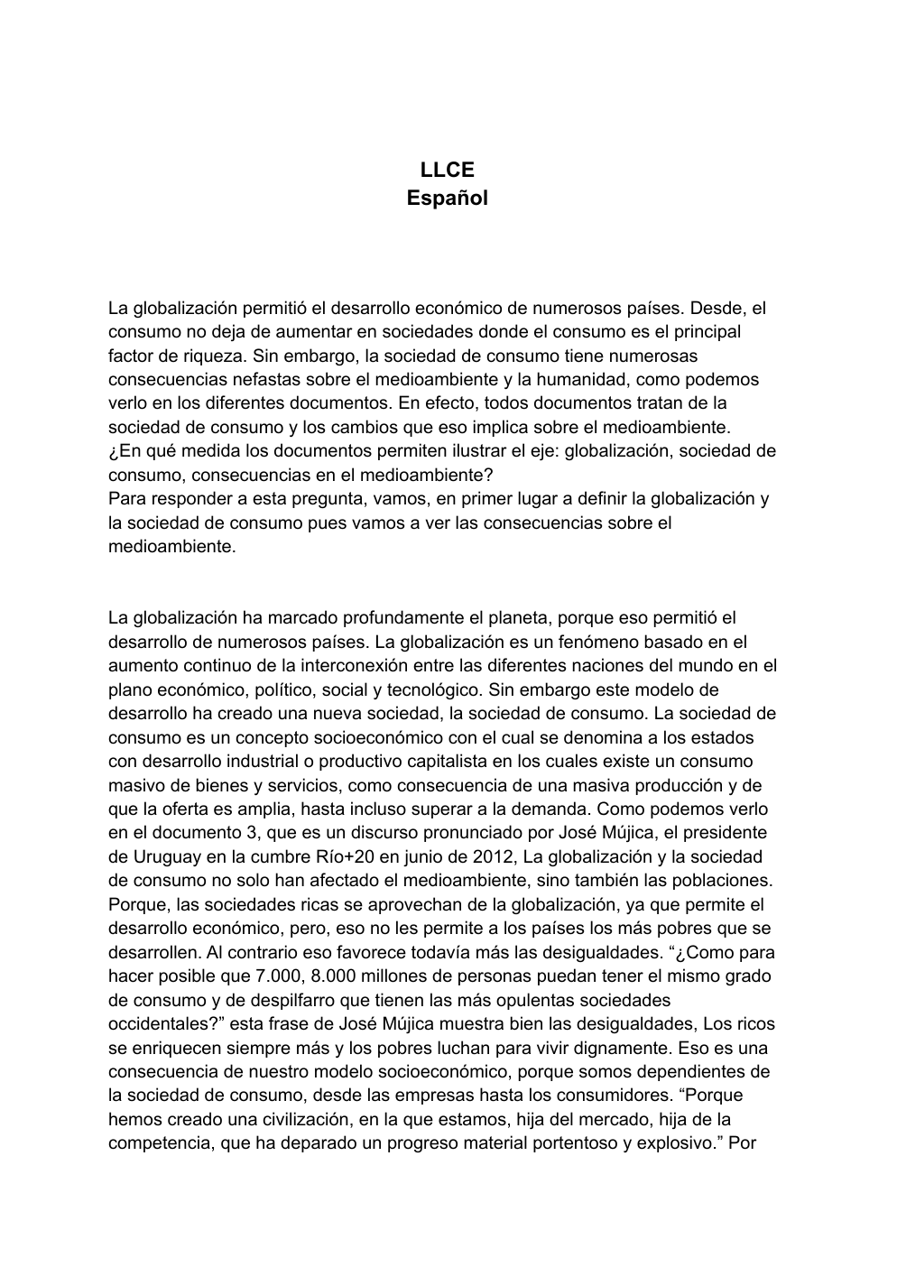Prévisualisation du document LLCE Espagnol_ La Globalizacion