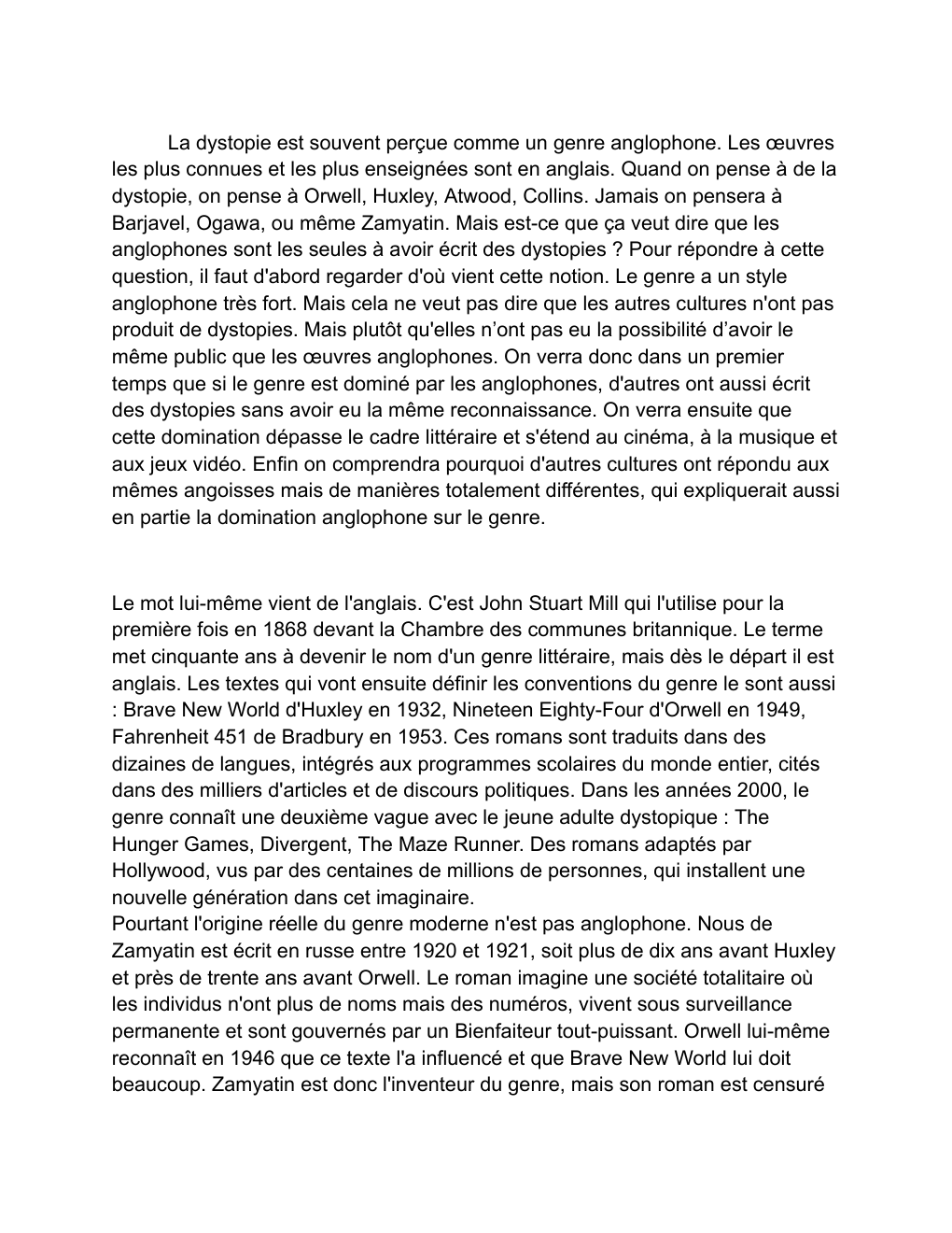 Prévisualisation du document LLCE Grand oral Dystopie