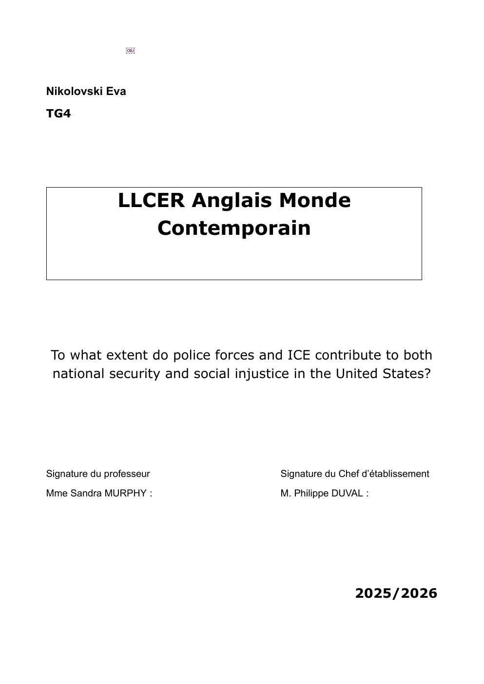 Prévisualisation du document LLCER Anglais Monde Contemporain  To what extent do police forces and ICE contribute to both national security and social injustice in the United States?