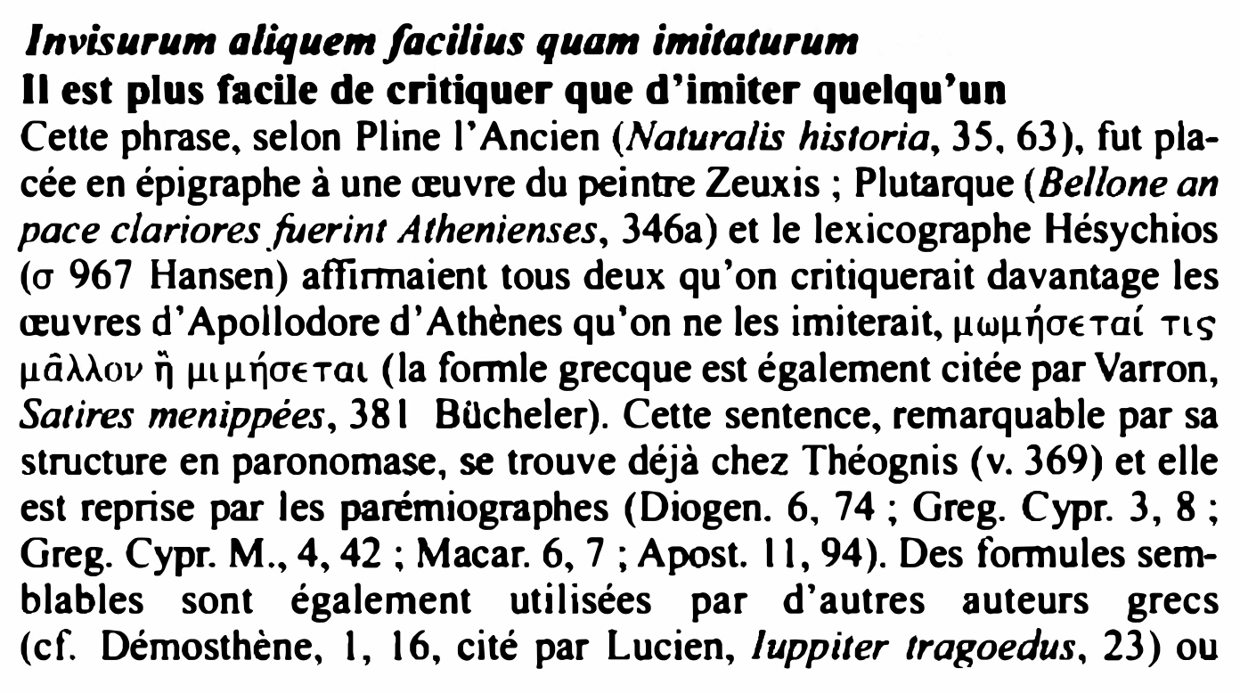 Prévisualisation du document lnvisurum aliquem facilius quam imitaturum