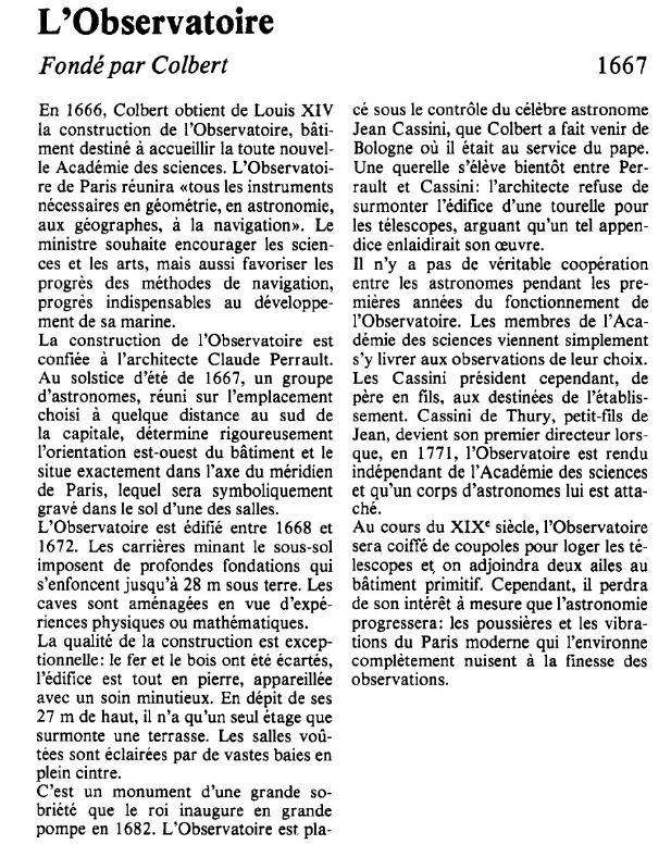 Prévisualisation du document L'ObservatoireFondé par Colbert.