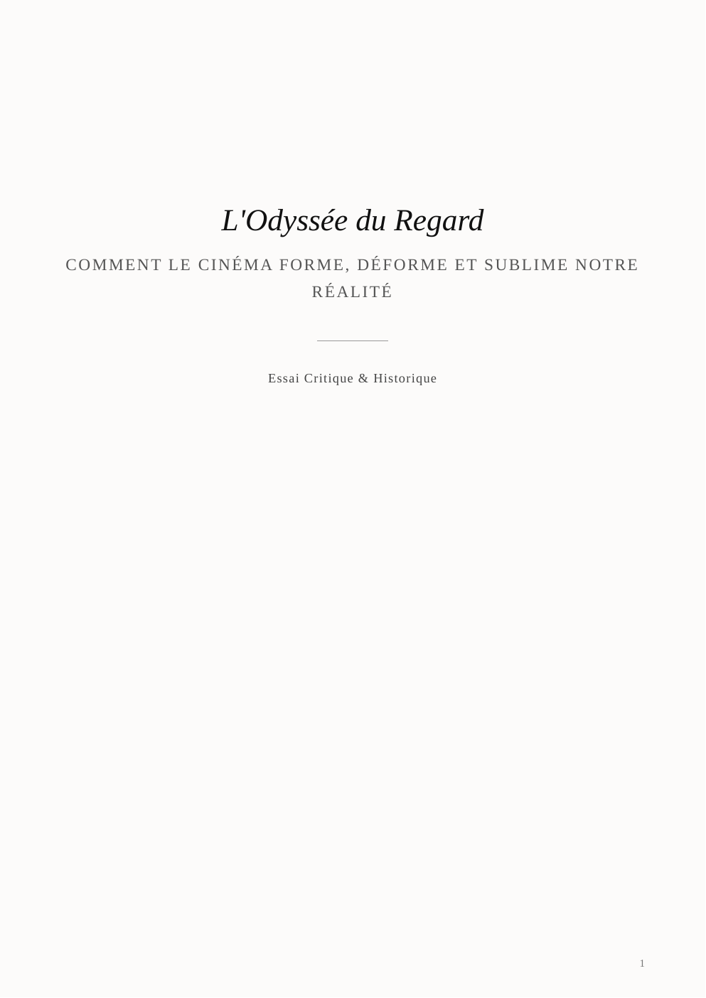 Prévisualisation du document L'Odyssée du Regard