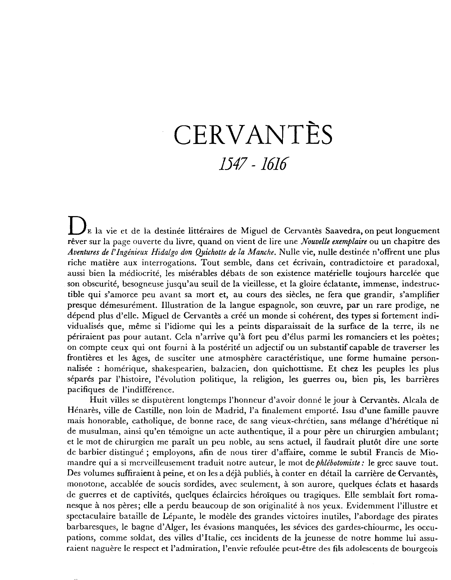Prévisualisation du document L'oeuvre de Cervantes