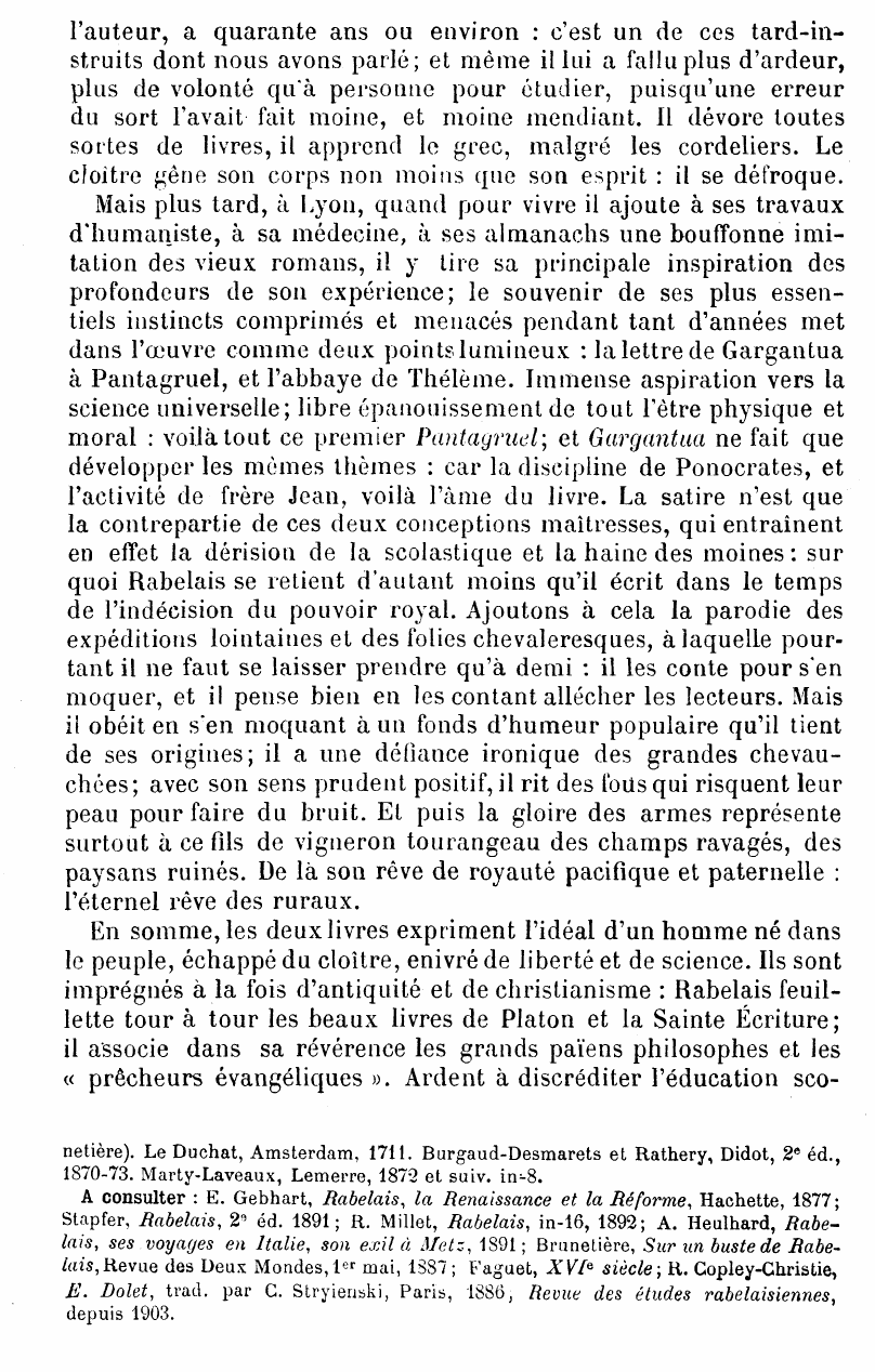 Prévisualisation du document L'OEUVRE DE FRANÇOIS RABELAIS