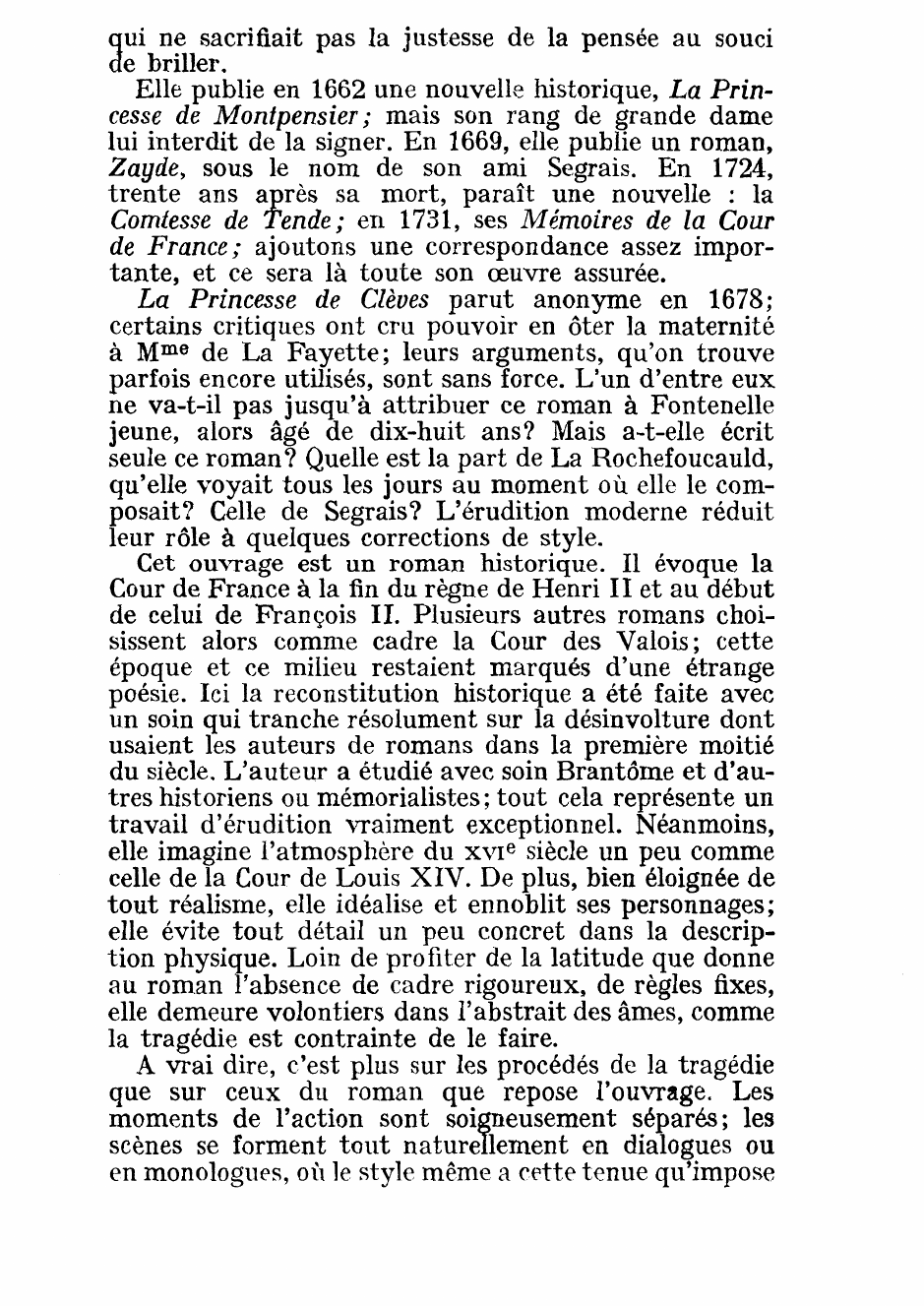Prévisualisation du document L'oeuvre de Madame de La Fayette