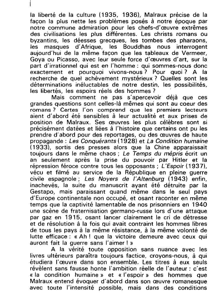 Prévisualisation du document L'oeuvre de Malraux