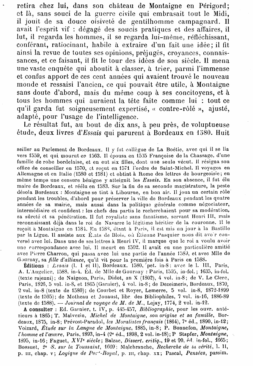 Prévisualisation du document L'OEUVRE DE MONTAIGNE