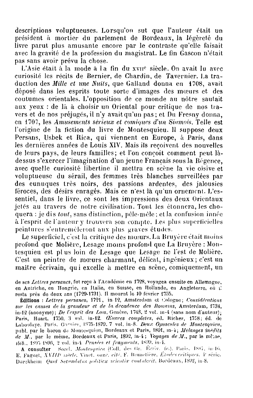 Prévisualisation du document L'OEUVRE DE MONTESQUIEU