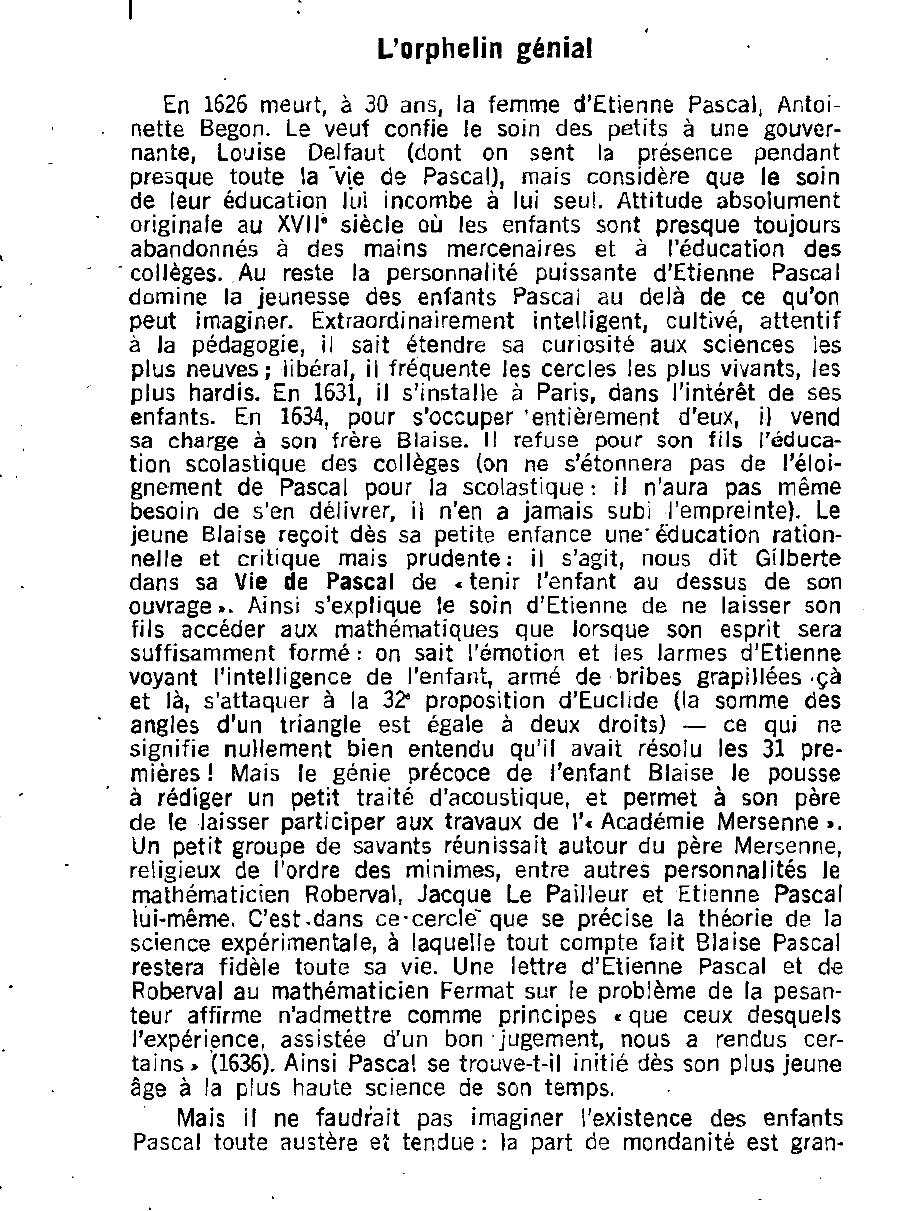 Prévisualisation du document L'oeuvre de PASCAL
