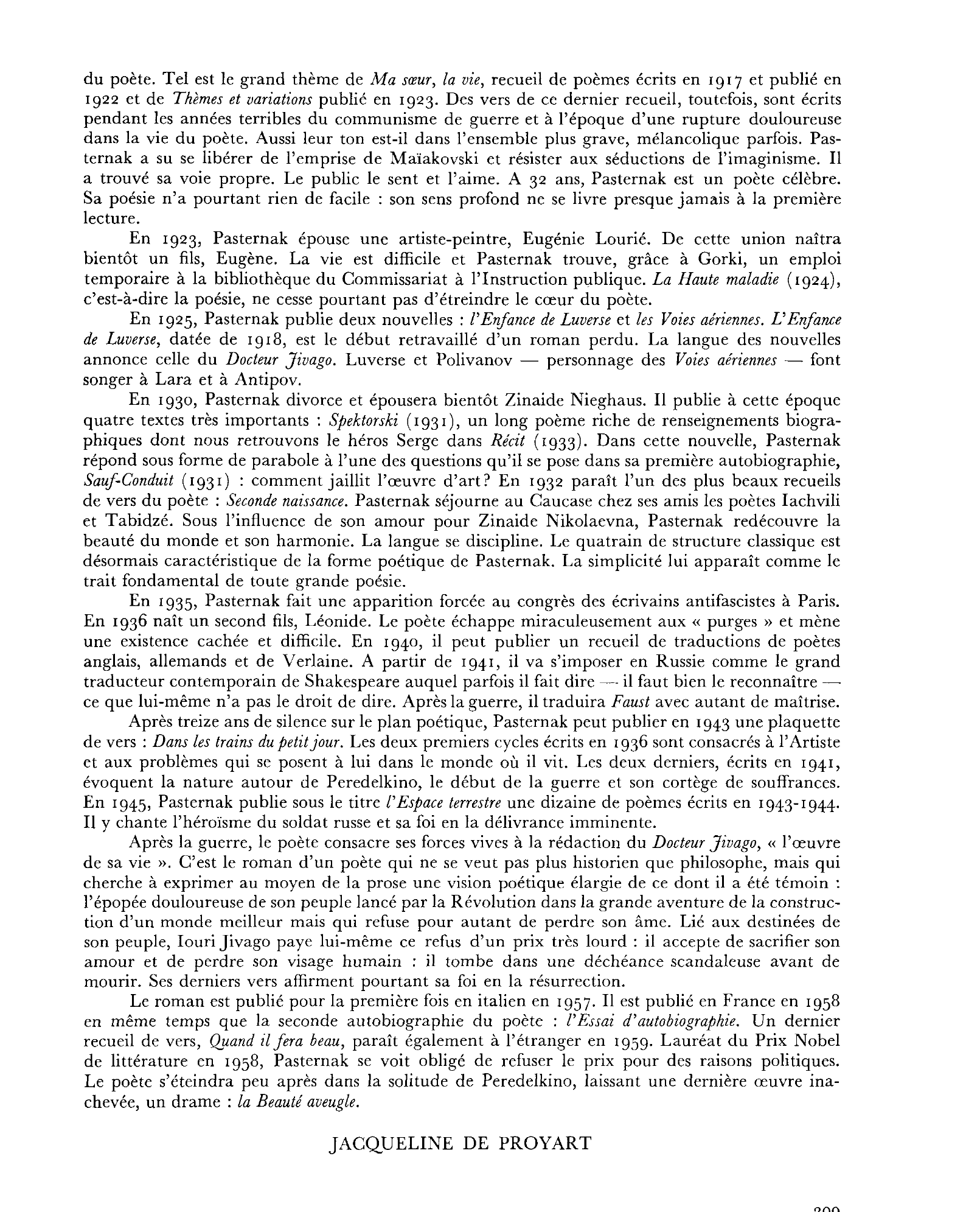 Prévisualisation du document L'oeuvre de Pasternak