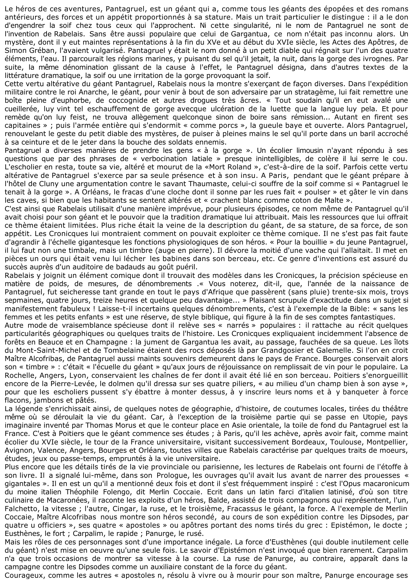 Prévisualisation du document L'OEUVRE DE RABELAIS: Le Gargantua.