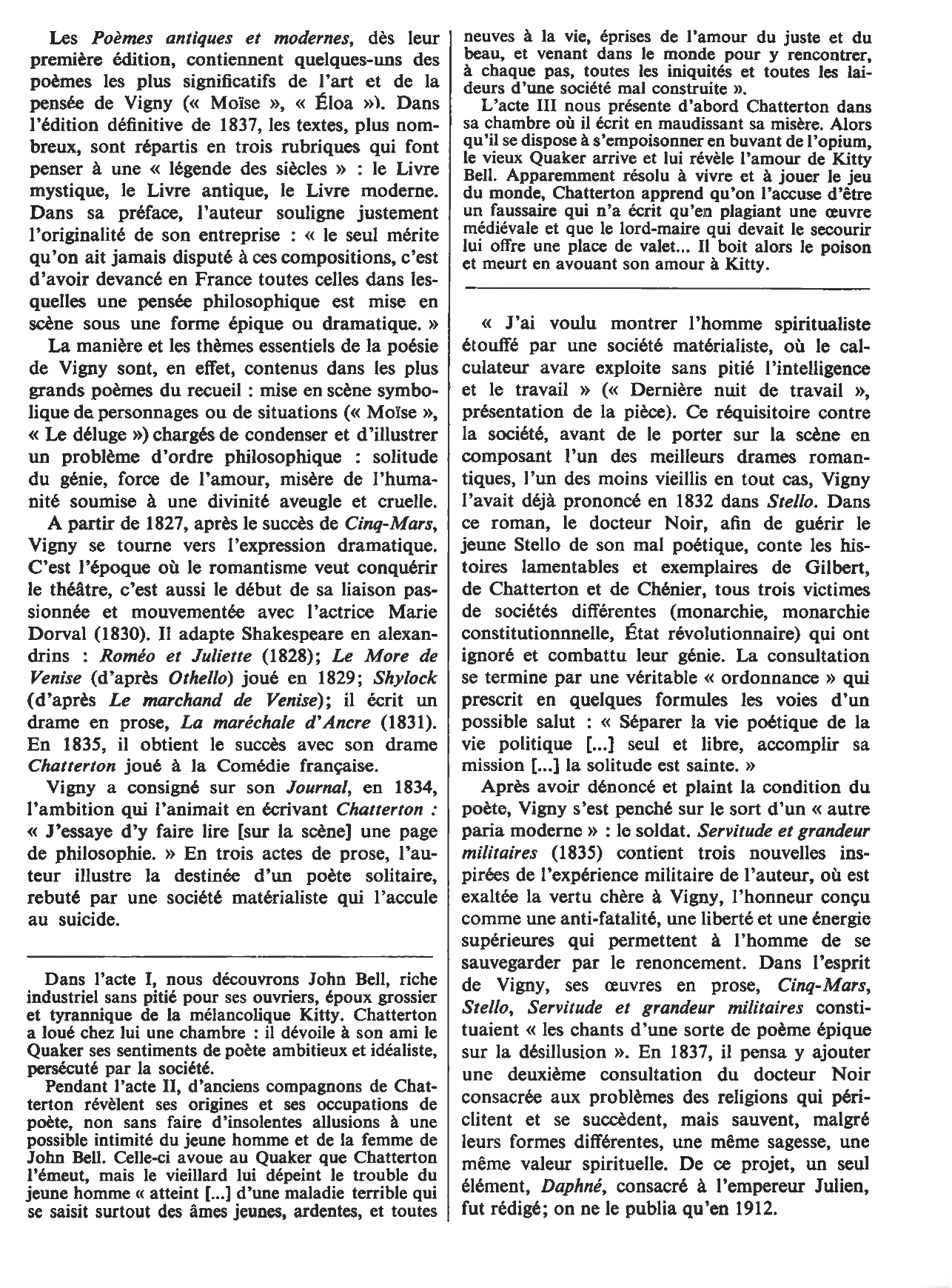 Prévisualisation du document L'oeuvre de Vigny