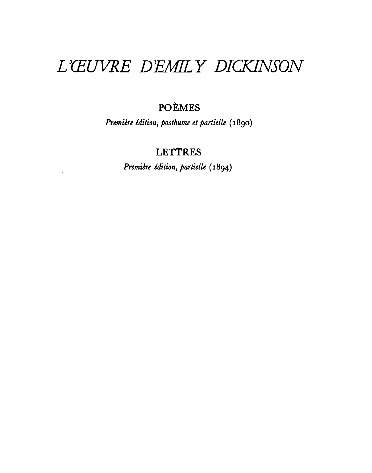 Prévisualisation du document L'OEUVRE D'EMILY DICKINSON