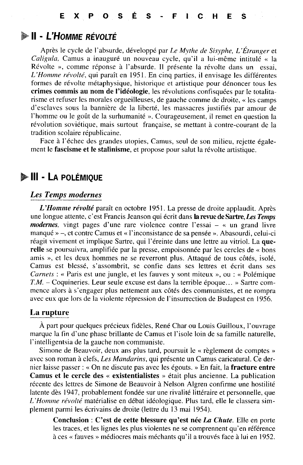 Prévisualisation du document L'oeuvre en son temps: La Chute de Camus