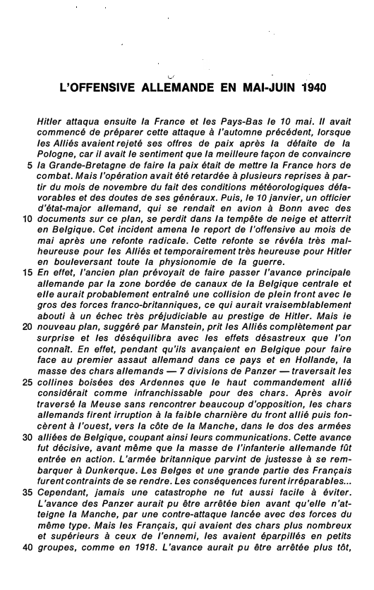 Prévisualisation du document L'OFFENSIVE ALLEMANDE EN MAI-JUIN 1940