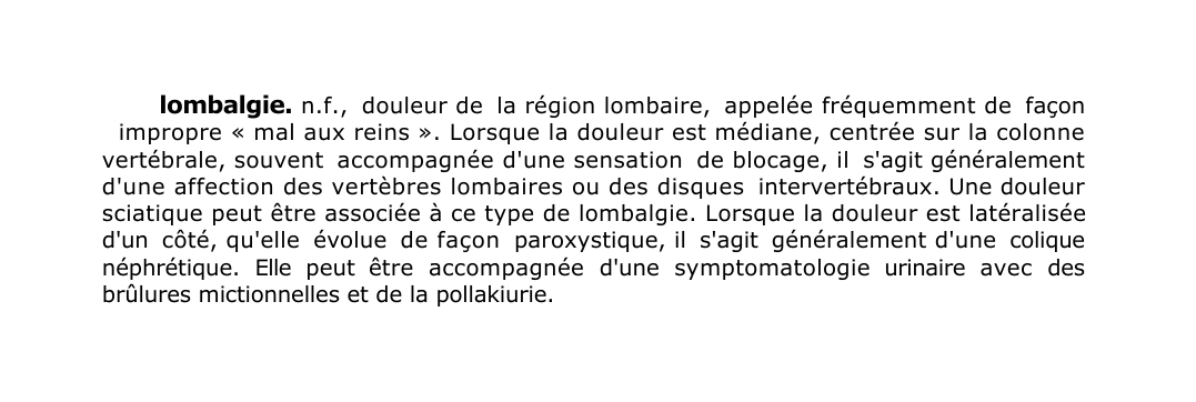 Prévisualisation du document lombalgie.