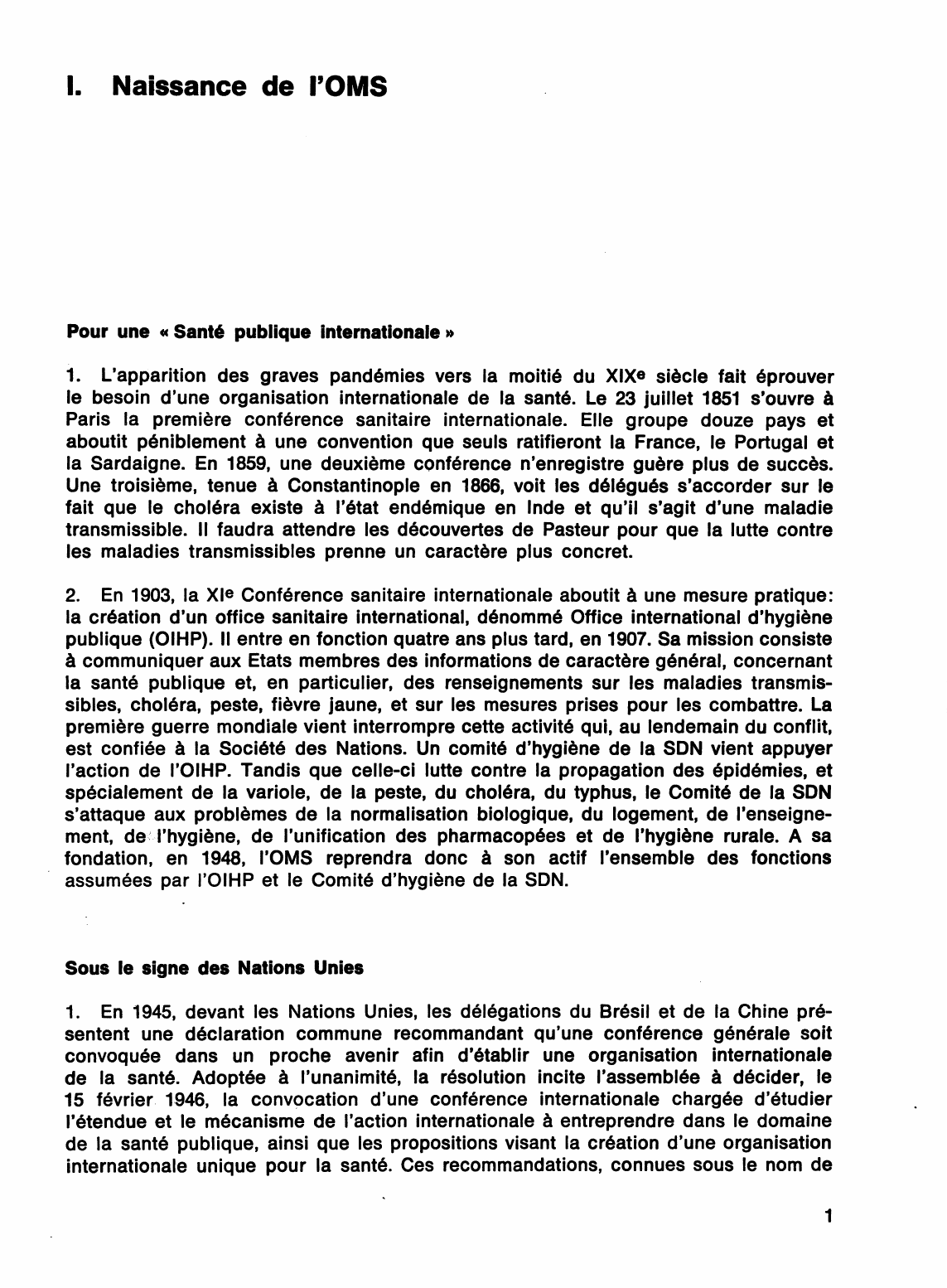 Prévisualisation du document L'OMS DANS LES ANNÉES 1970 (organisation mondiale de la santé)