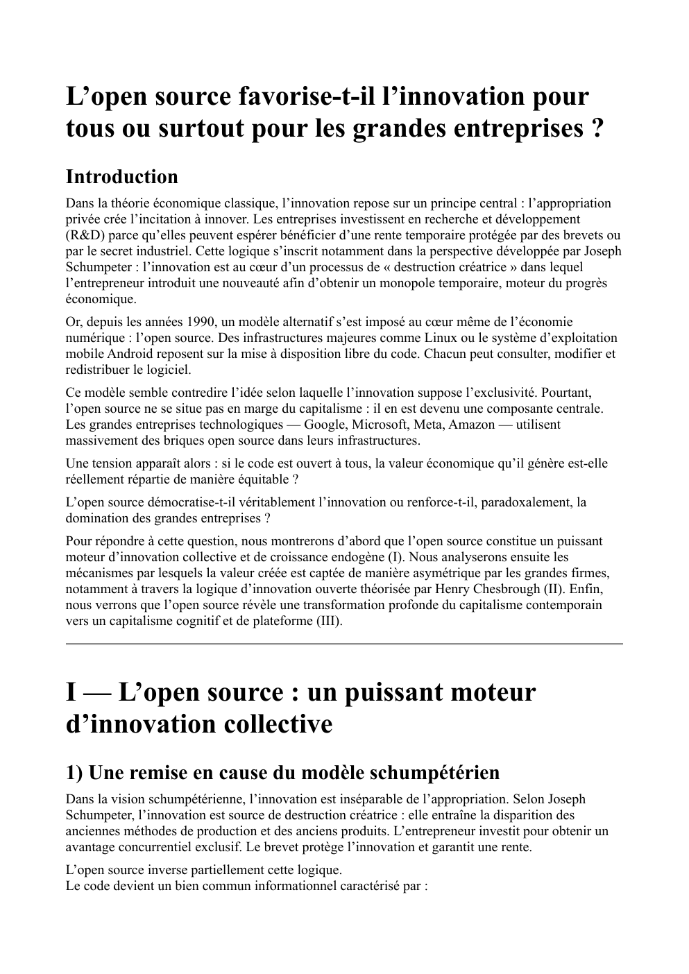 Prévisualisation du document L’open source favorise-t-il l’innovation pour tous ou surtout pour les grandes entreprises ?
