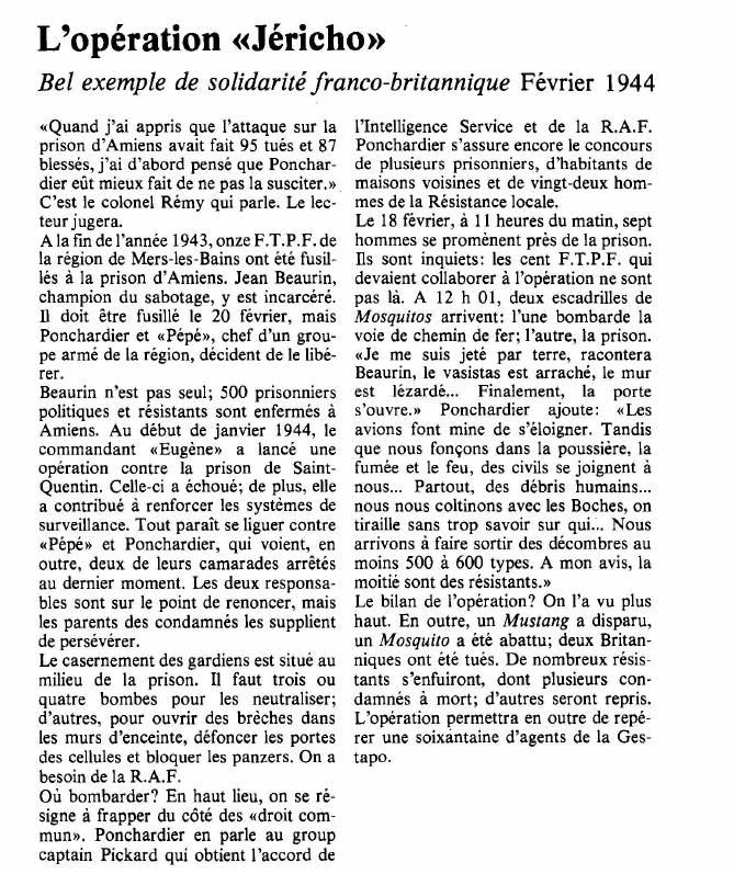Prévisualisation du document L'opération «Jéricho»Bel exemple de solidarité franco-britannique Février.