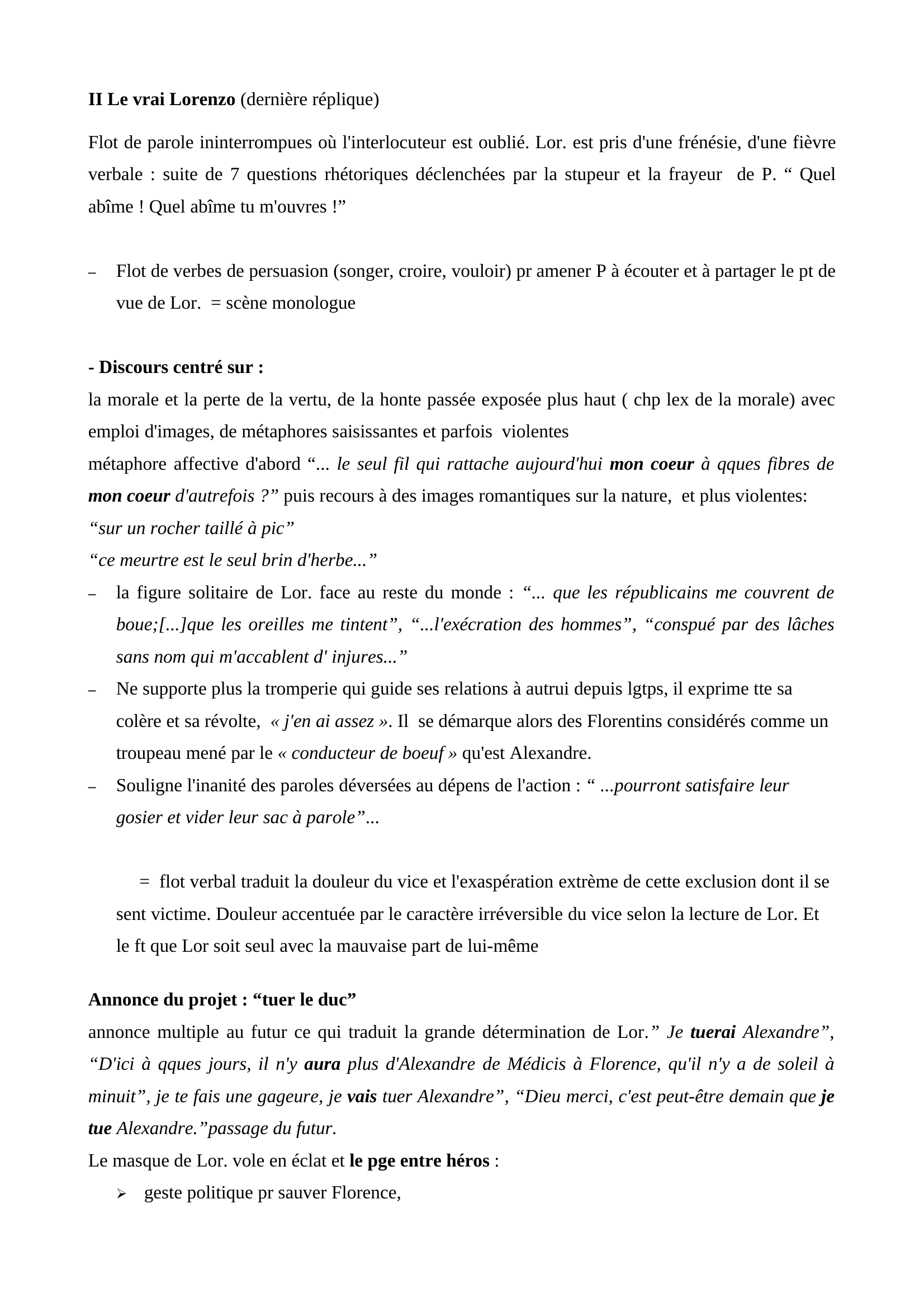 Prévisualisation du document LORENZACCIO, lecture analytique, III,3