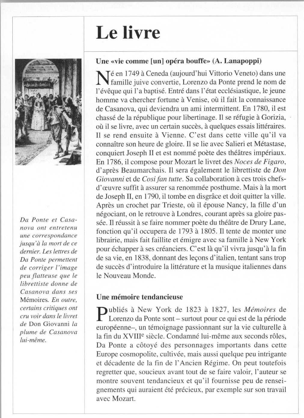 Prévisualisation du document Lorenzo Da PONTE : Mémoires
