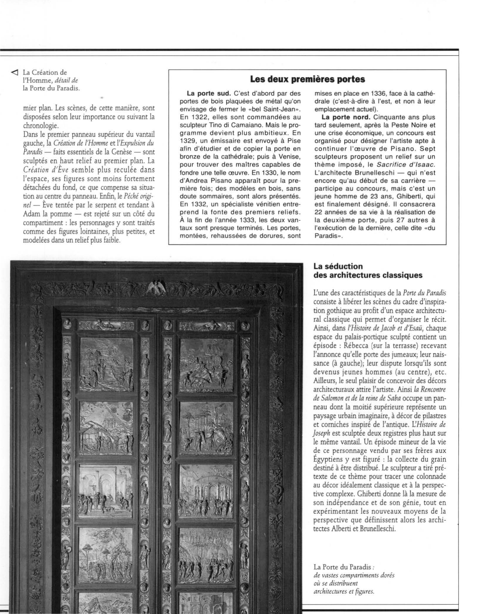 Prévisualisation du document Lorenzo Ghiberti :  LA PORTE DU PARADIS