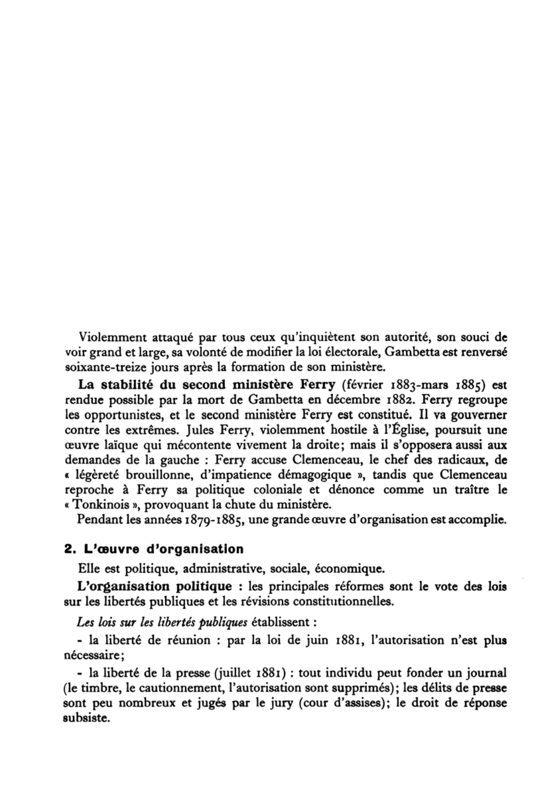 Prévisualisation du document L'ORGANISATION DE LA IIIe REPUBLIQUE ET SES CRISES