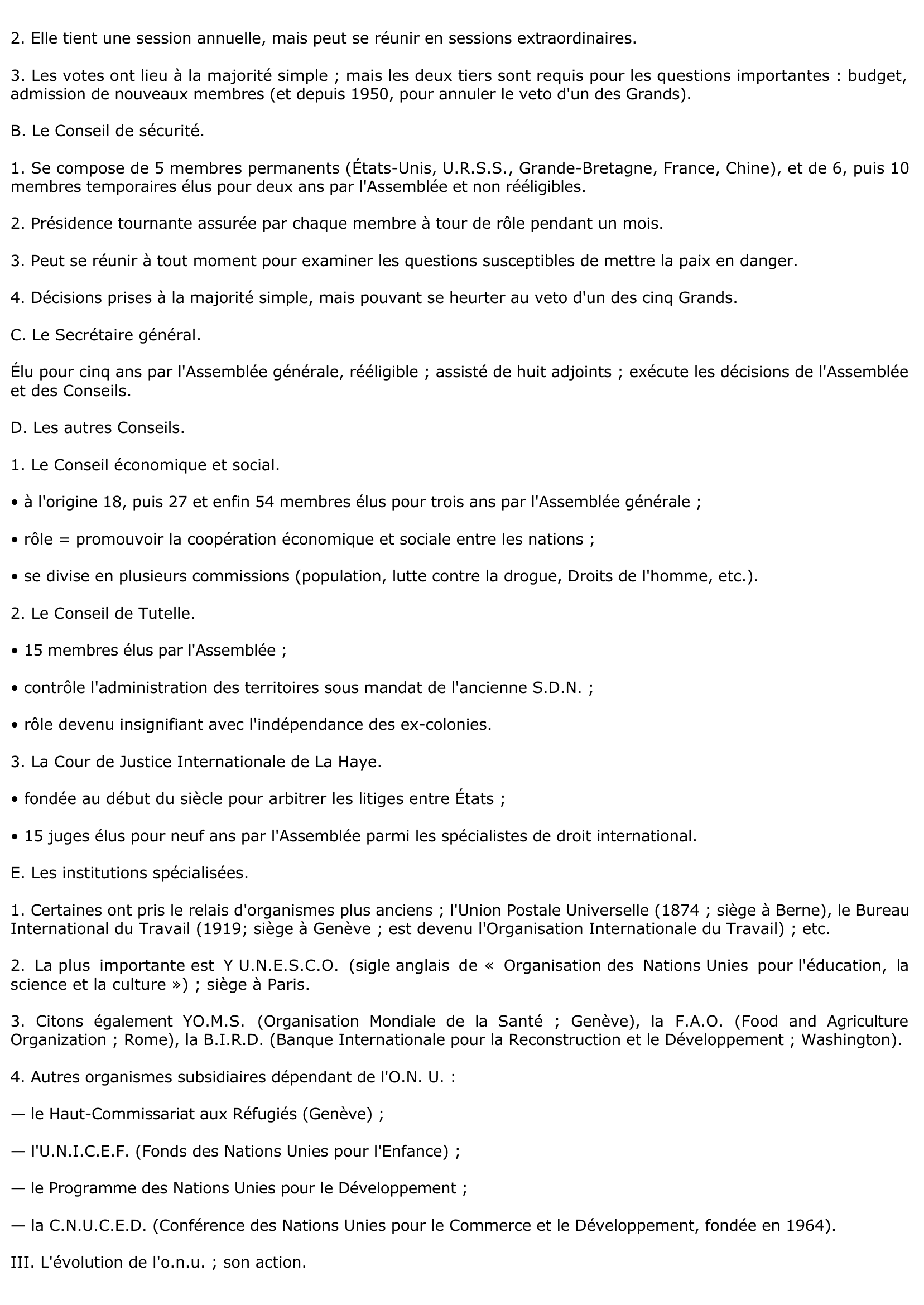 Prévisualisation du document L'ORGANISATION DES NATIONS-UNIES (O.N.U.) : SES ORIGINES, SON FONCTIONNEMENT, SON ÉVOLUTION, SON ¼UVRE (L'ANALYSE DE CE DERNIER POINT DEVRA S'APPUYER SUR QUELQUES EXEMPLES PRÉCIS).