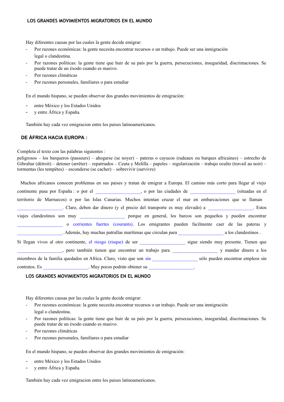 Prévisualisation du document LOS GRANDES MOVIMIENTOS MIGRATORIOS EN EL MUNDO