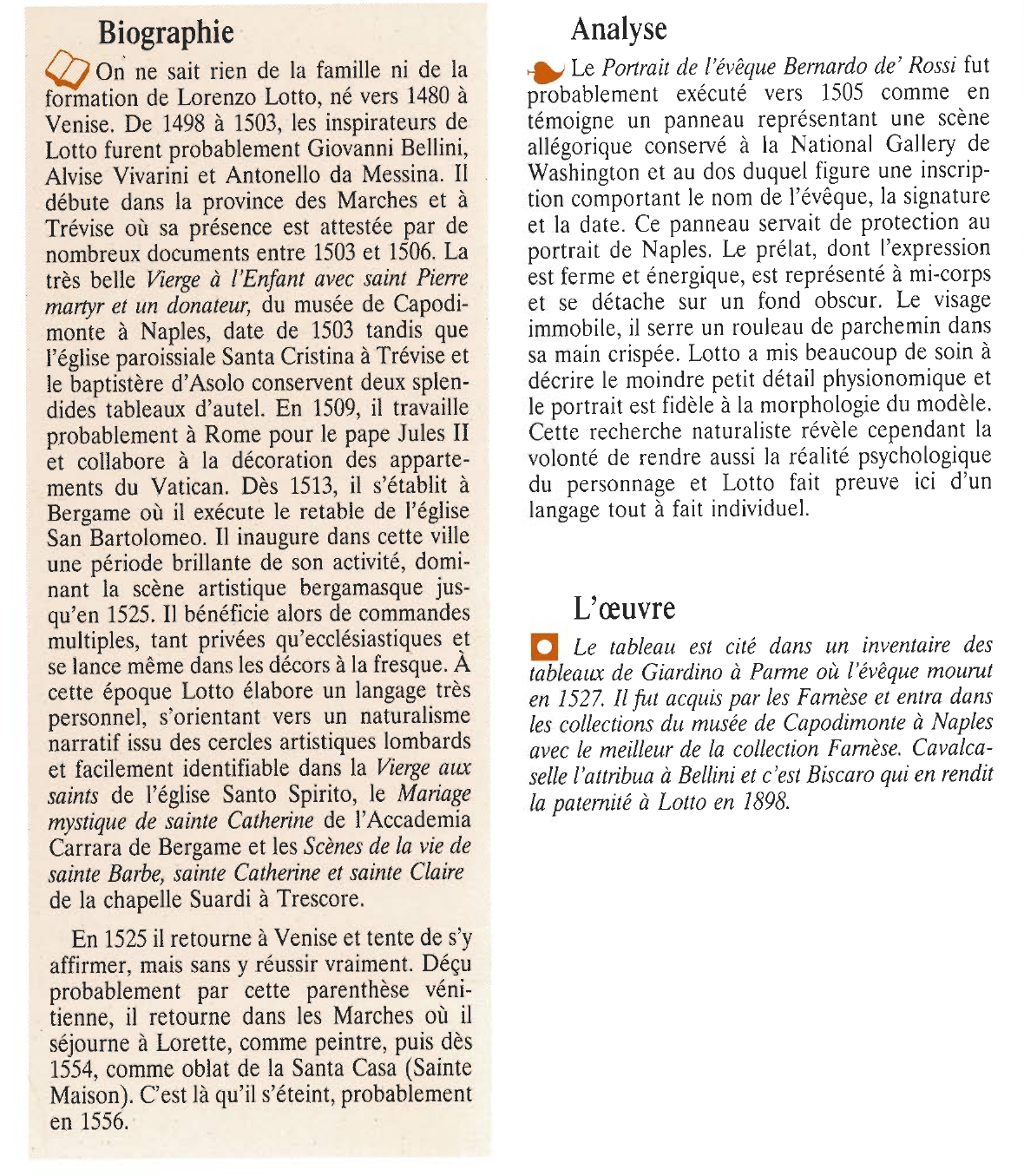 Prévisualisation du document LOTTO Lorenzo : PORTRAIT DE L'EVEQUE BERNARDO DE ROSSI