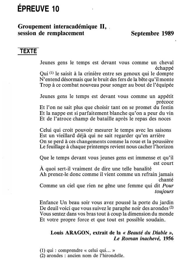 Prévisualisation du document Louis ARAGON, extrait de la « Beauté du Diable», Le Roman inachevé, 1956