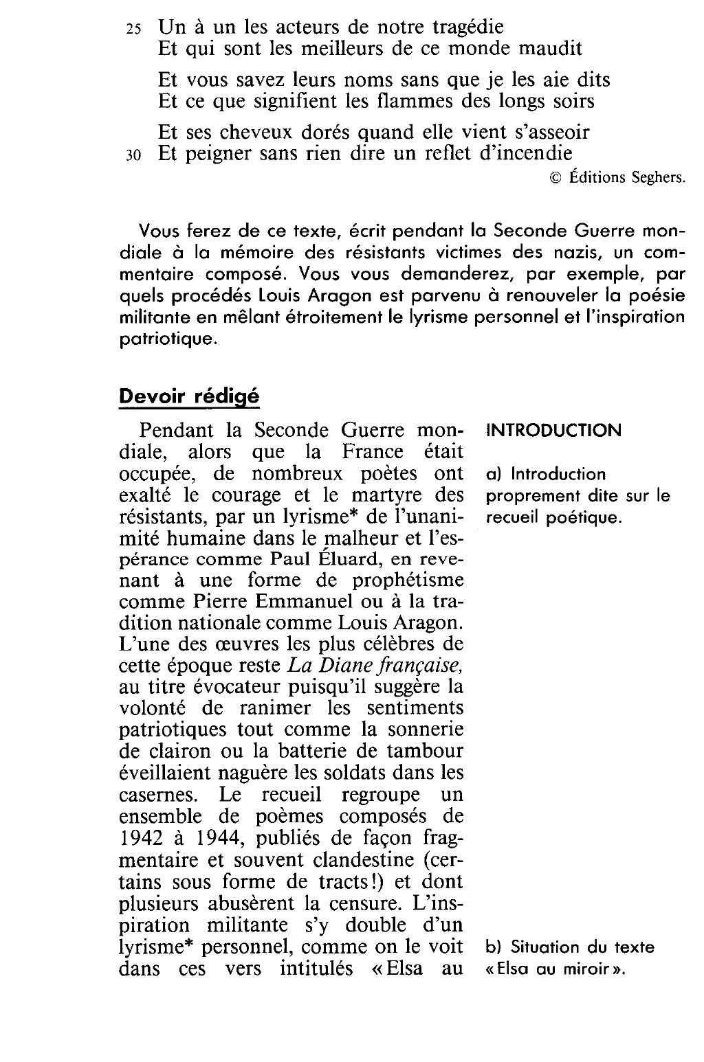 Prévisualisation du document Louis ARAGON la Diane française, «Elsa au miroir».