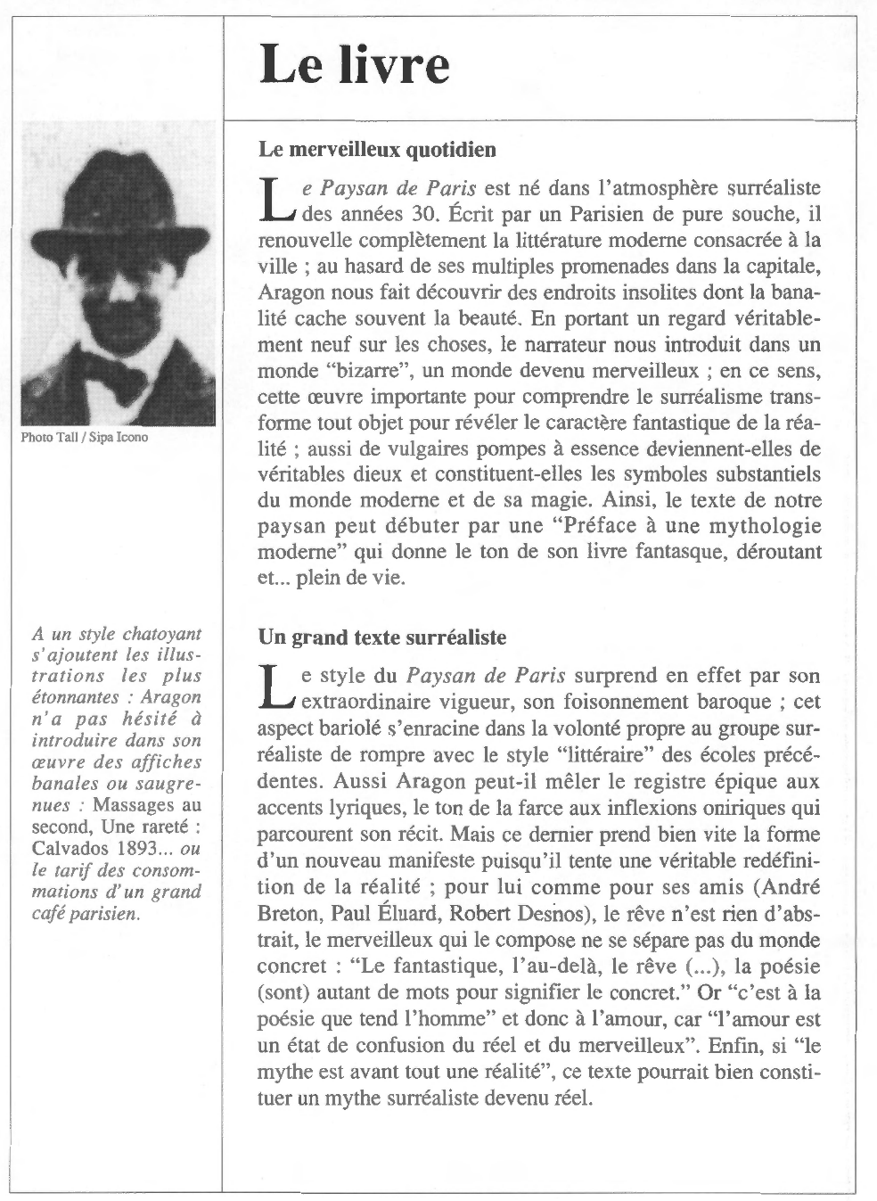 Prévisualisation du document Louis ARAGON : Le Paysan de Paris