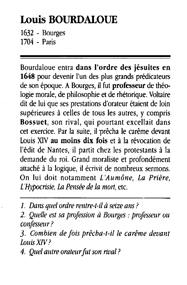Prévisualisation du document Louis BOURDALOUE