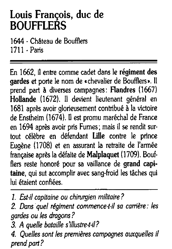 Prévisualisation du document Louis François, duc de BOUFFLERS