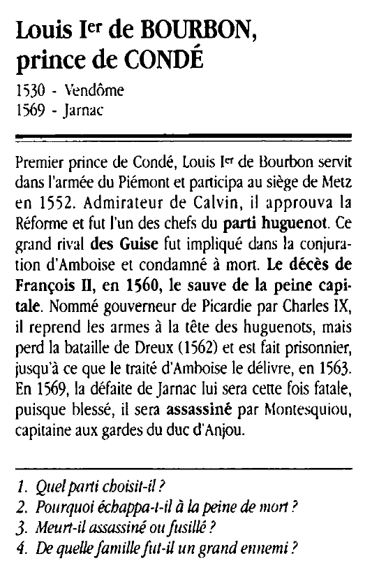Prévisualisation du document Louis Ier de BOURBON, prince de CONDÉ