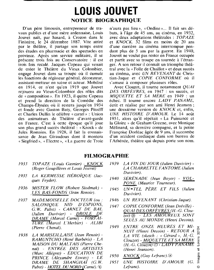 Prévisualisation du document Louis Jouvet