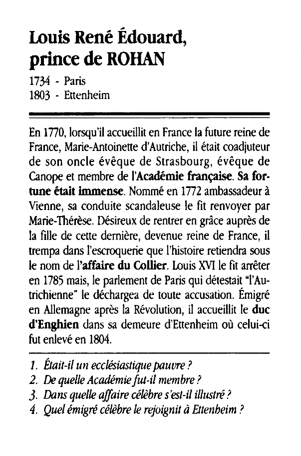 Prévisualisation du document Louis René Édouard, prince de ROHAN
