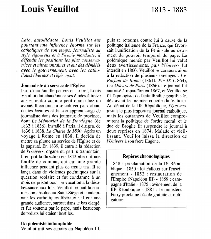 Prévisualisation du document Louis Veuillot.