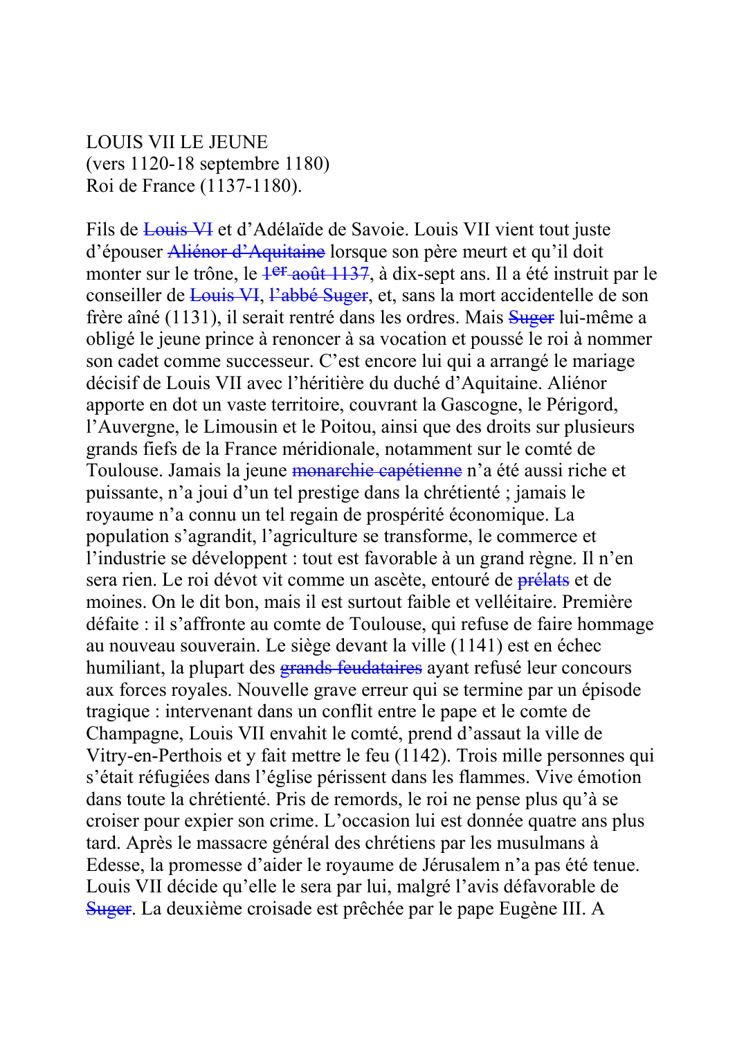 Prévisualisation du document LOUIS VII LE JEUNE (vers 1120-18 septembre 1180) Roi de France (1137-1180).