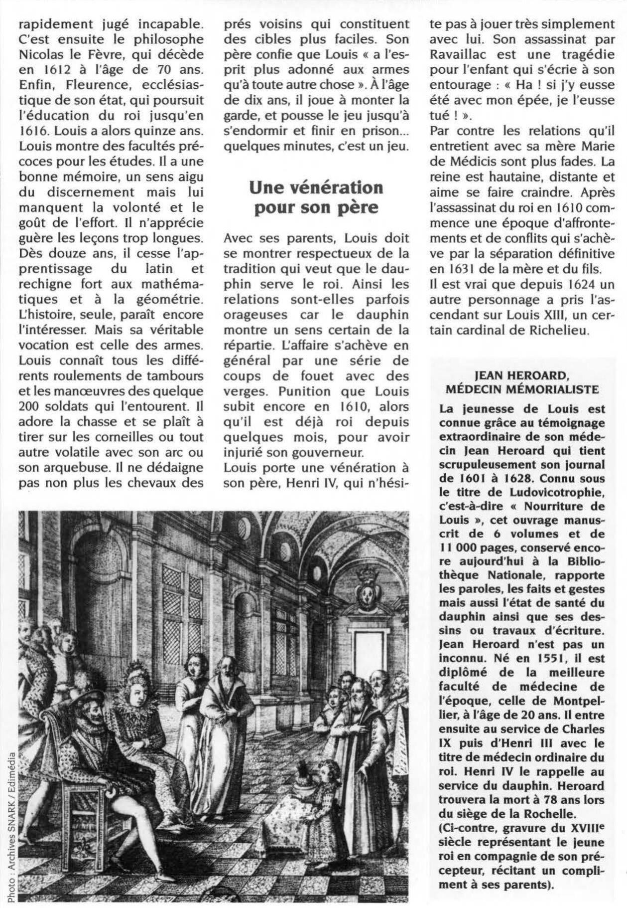 Prévisualisation du document Louis XIII enfant : l'éducation d'un jeune roi