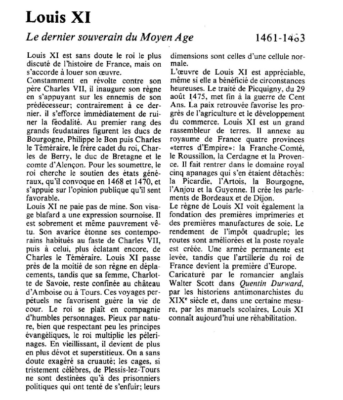 Prévisualisation du document Louis XILe dernier souverain du Moyen Age.