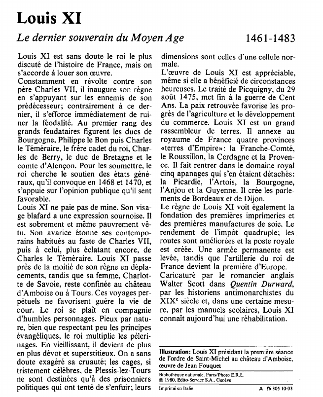 Prévisualisation du document Louis XILe dernier souverain du Moyen Age.