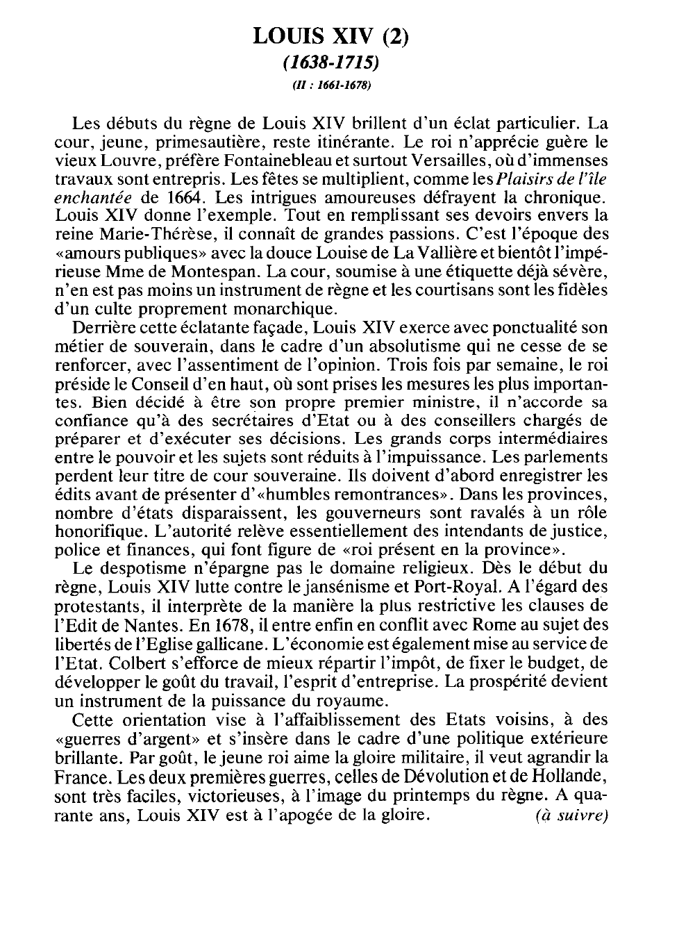Prévisualisation du document LOUIS XIV (Histoire)
