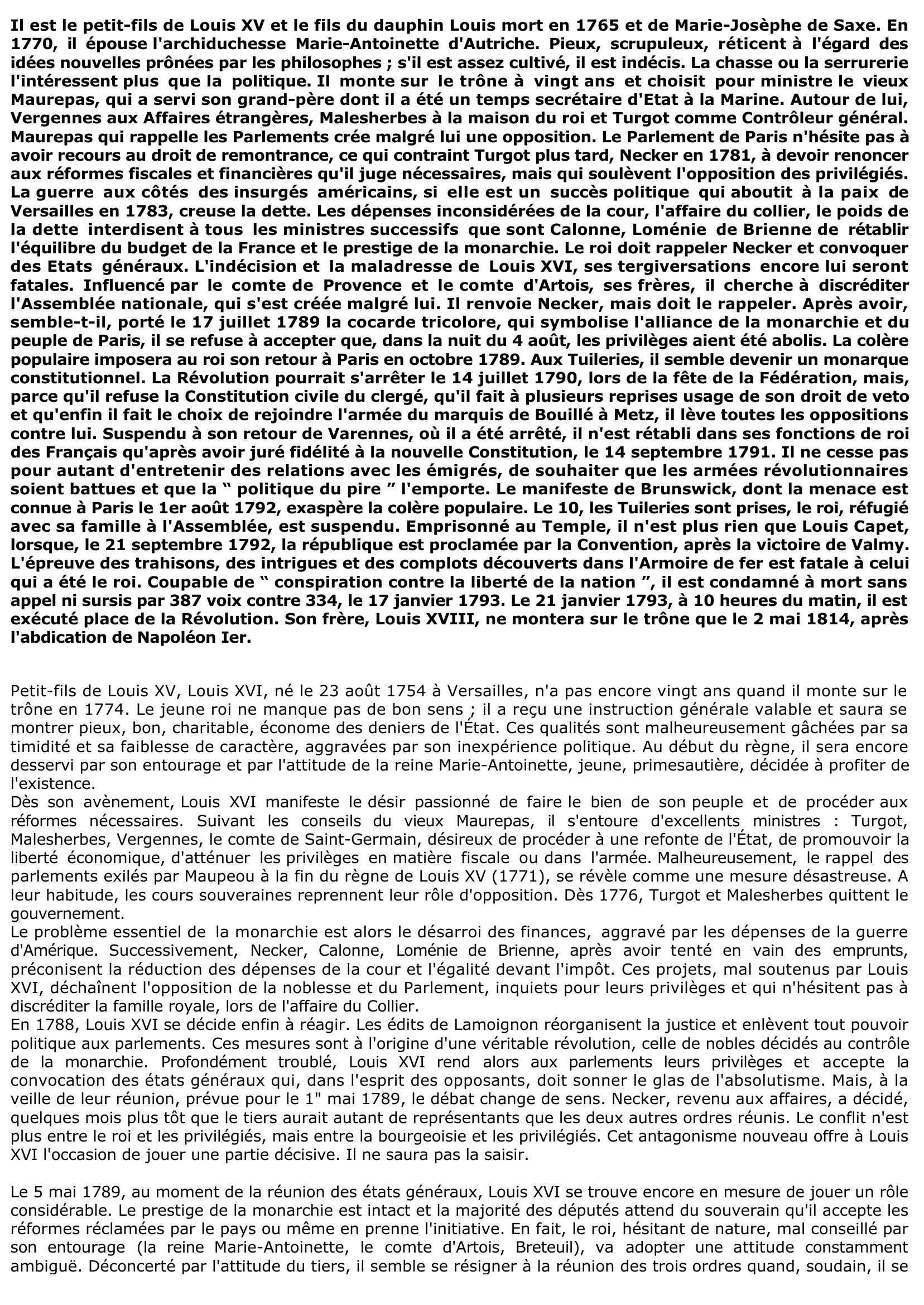 Prévisualisation du document LOUIS XVI