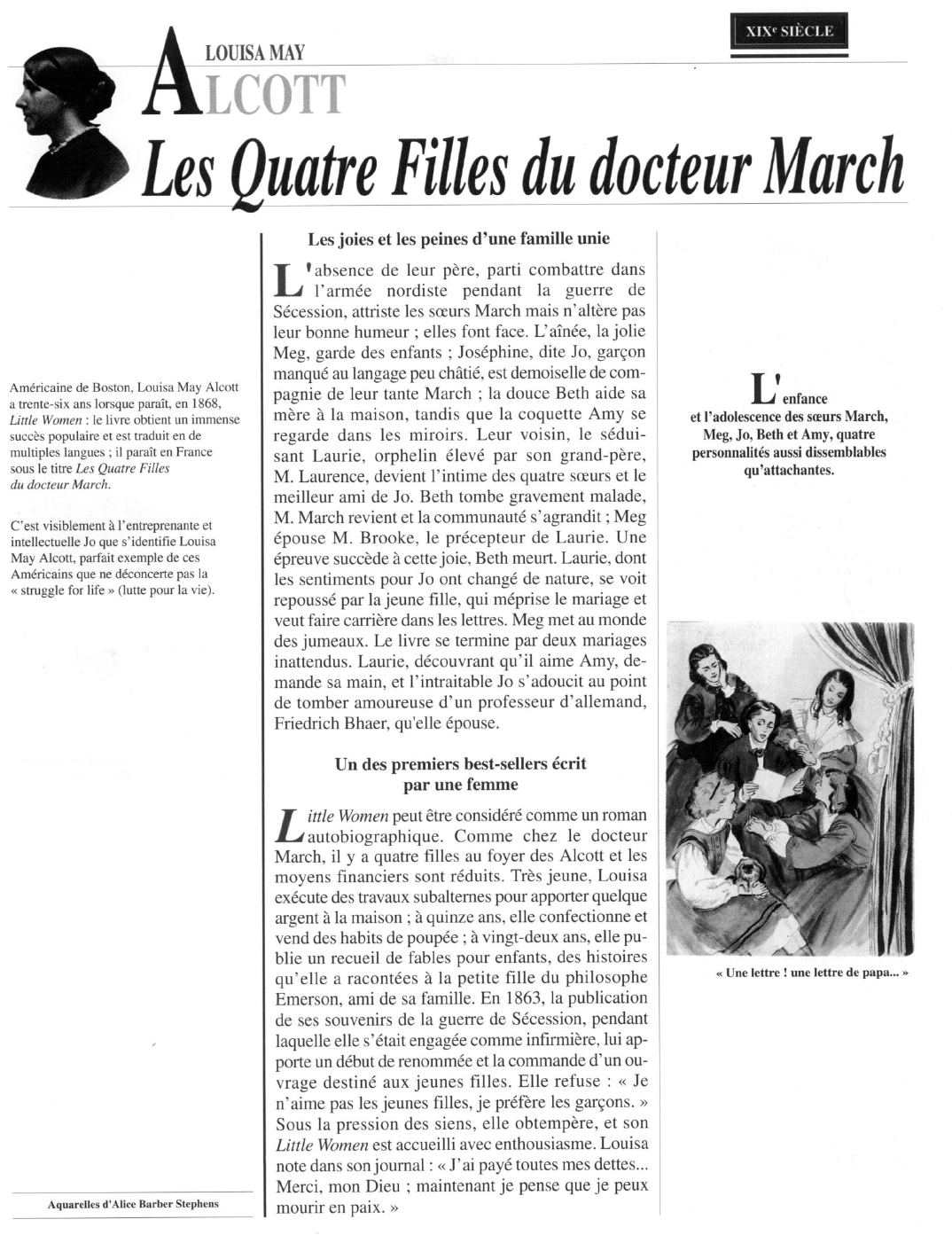 Prévisualisation du document LOUISA MAY ALCOTT:	Les Quatre Filles du docteur March.